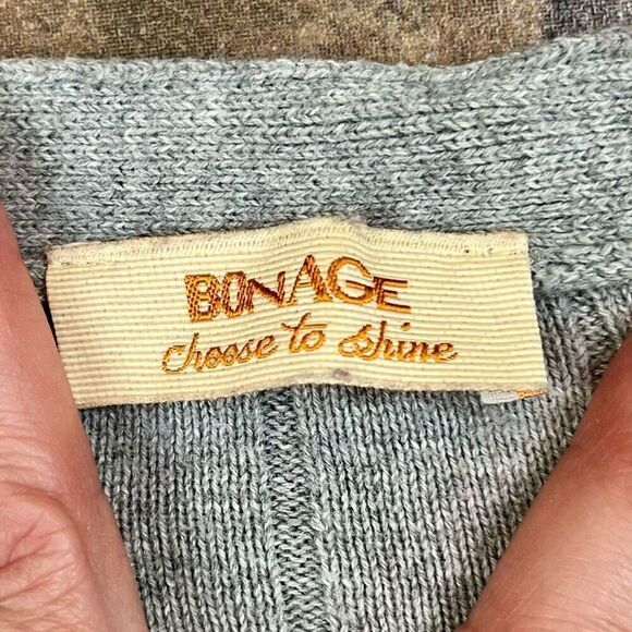 Bonage Gray Half Button Up Front Pockets Cardigan Sweater - Picture 9 of 9